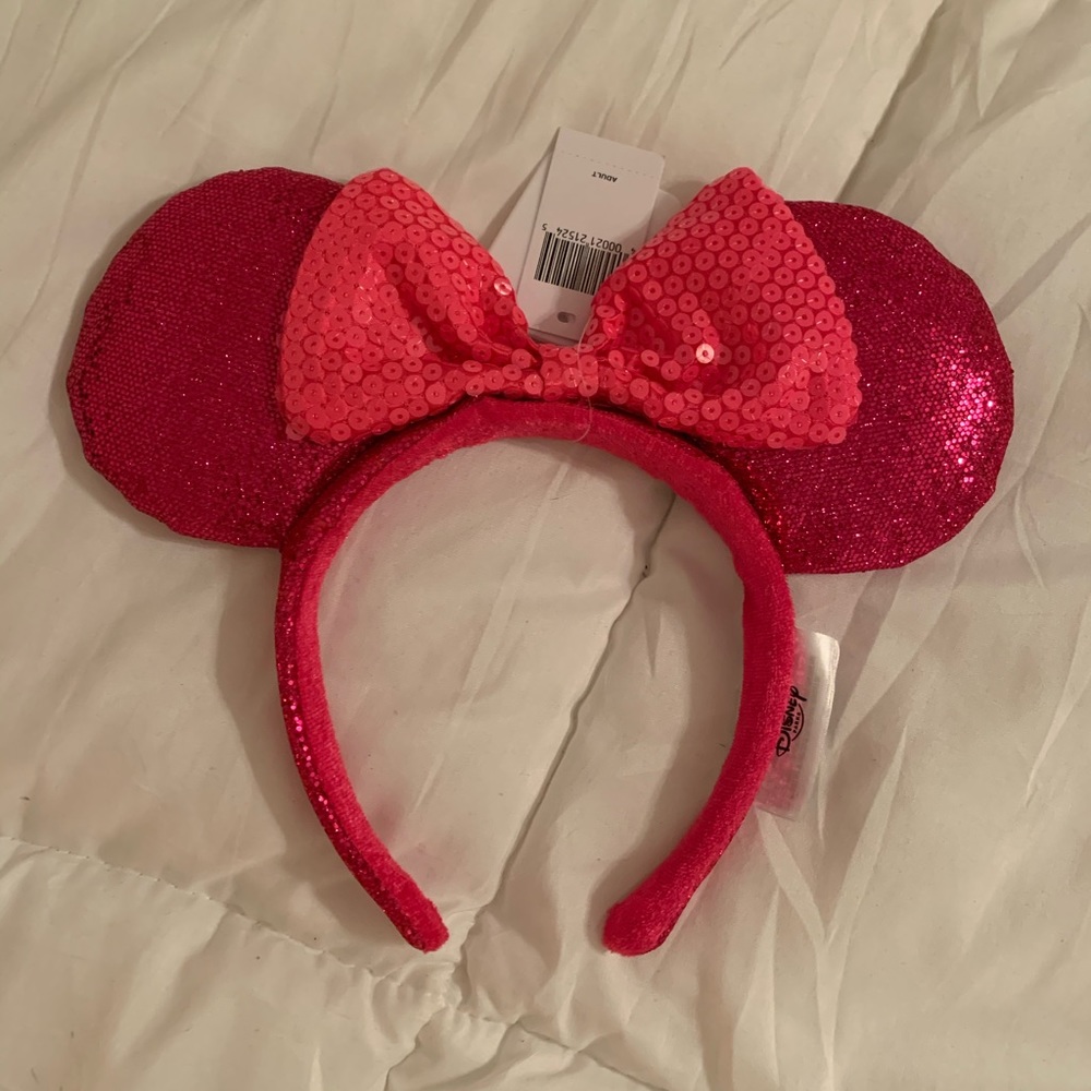 Hot Pink sparkle Minnie Ears NWT